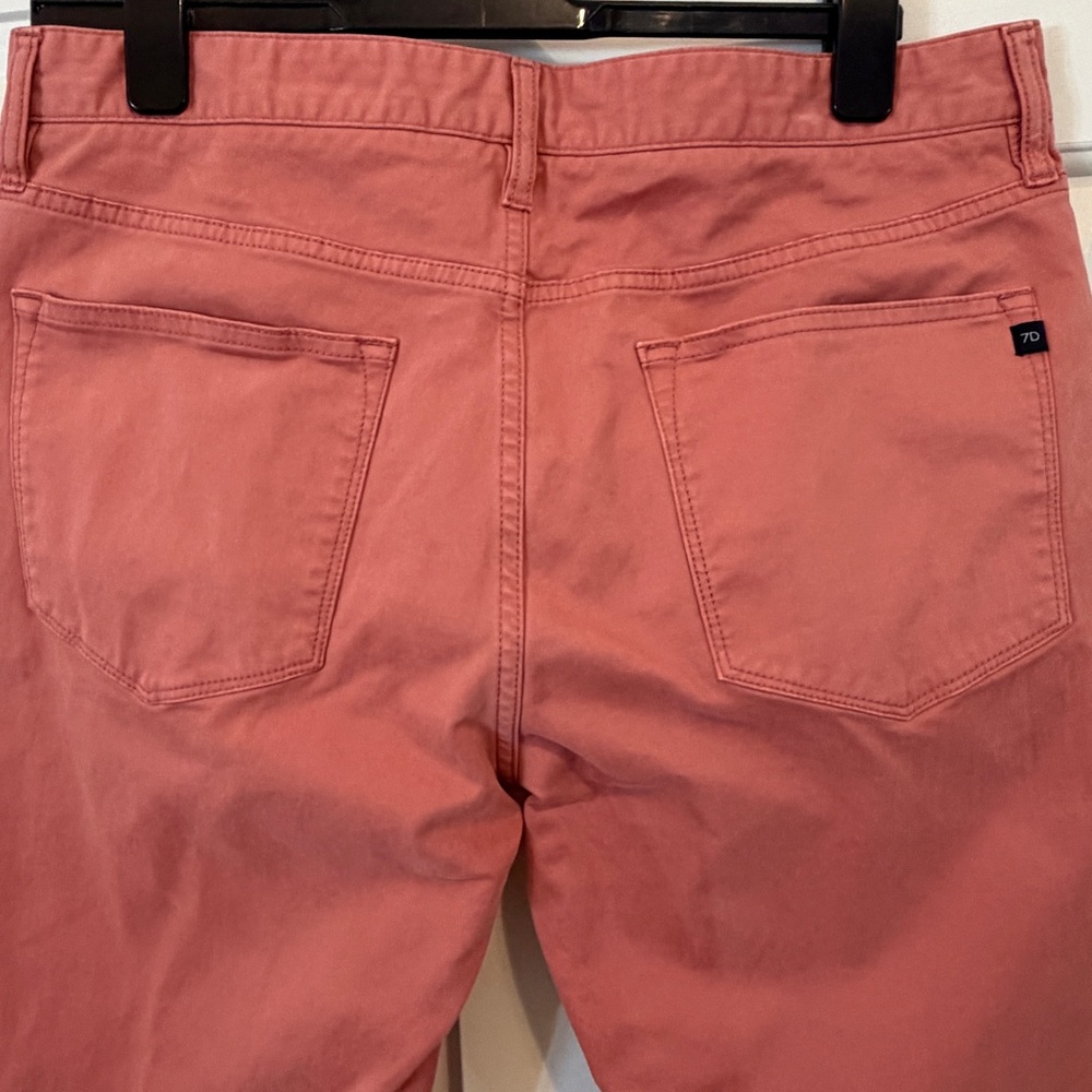 7 Diamonds Clifton Slim Straight 5 Pocket Chino Pant - 34x32 - Dusty Pink - EUC - Picture 4 of 9